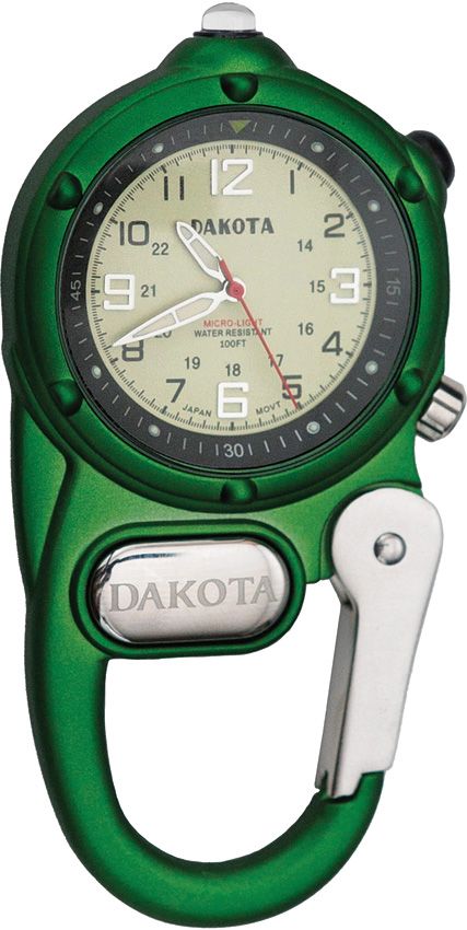 Clip-On Digital Watch Carabiner - Dakota Green Green - Dakota