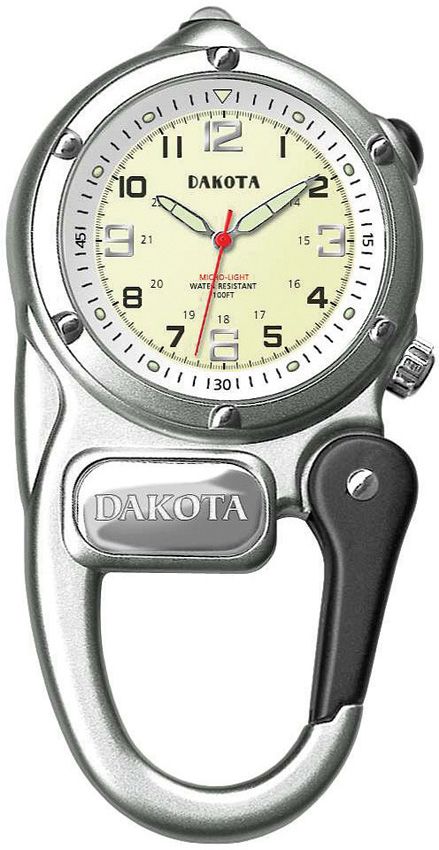 Clip-On Digital Watch Carabiner - Dakota Silver Silver - Dakota