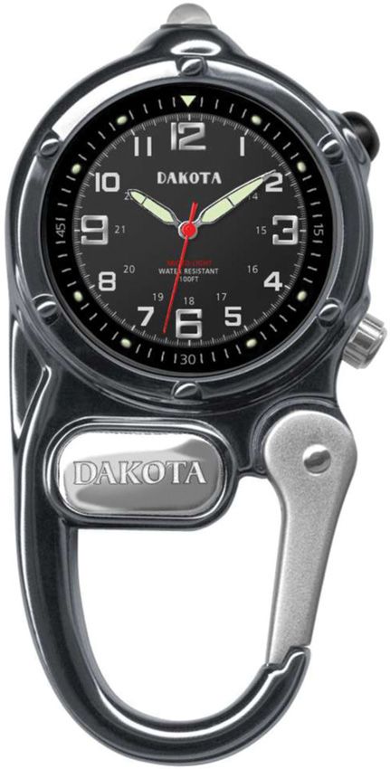 Clip-On Digital Watch Carabiner - Dakota Black Black - Dakota