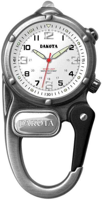 Clip-On Digital Watch Carabiner - Dakota Antique Silver Antique Silver - Dakota