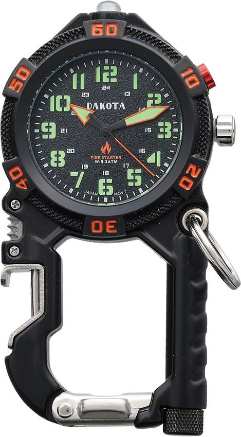 Clip-On Digital Watch Carabiner - Dakota Black Black - Dakota