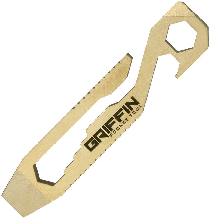 Multi-Function Outdoor Tool - Griffin Pocket Tool Brass - Griffin Pocket Tool