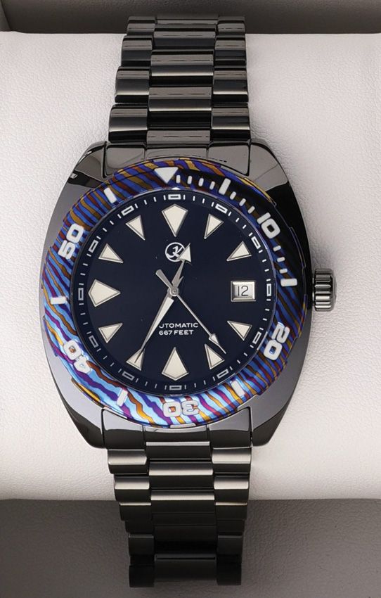 Kunwu Knives Lightweight Outdoor Watch Black/Timascus - Kunwu Knives (image 2)