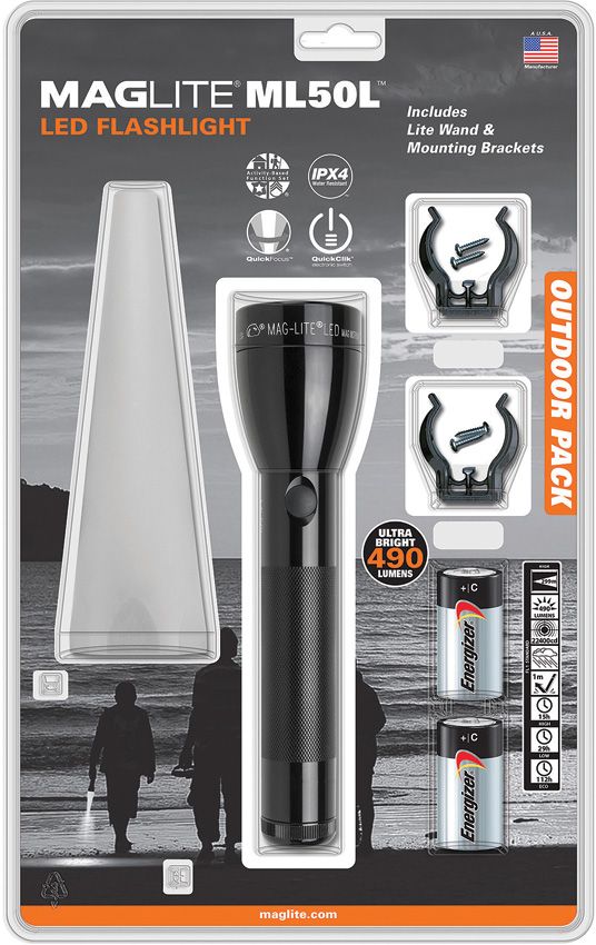 LED Torch 490 Lumens - Mag-Lite Black Black - Mag-Lite