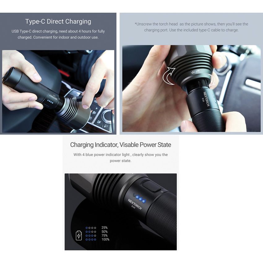 Nextorch Rechargeable LED Torch 2000 Lumens Black - Nextorch (image 5)