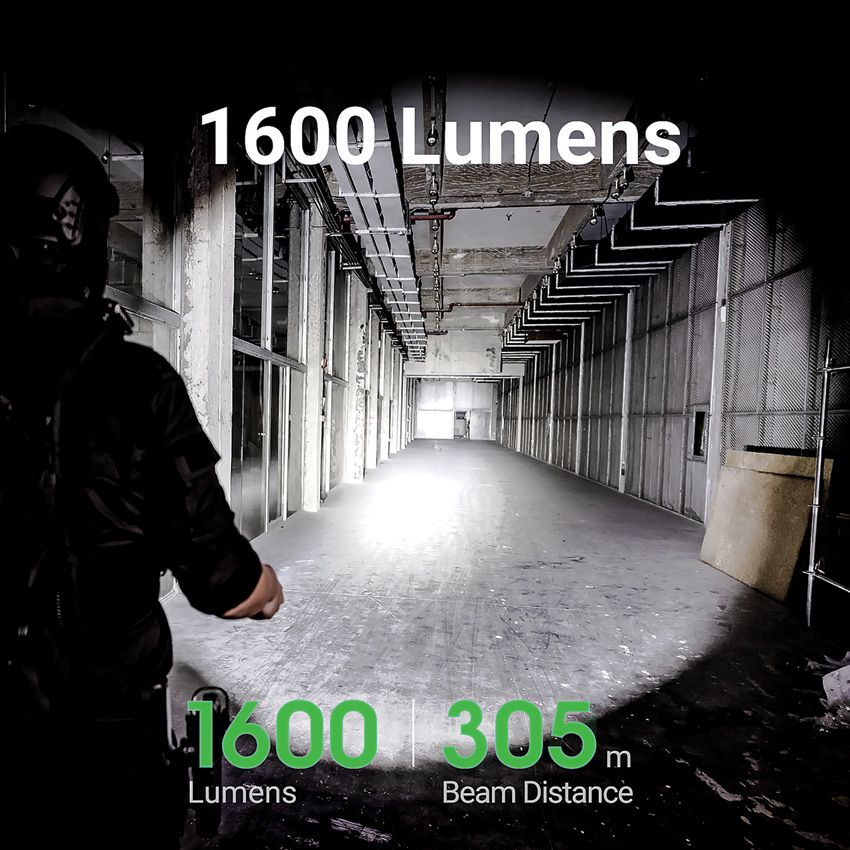 Nextorch Rechargeable LED Torch 1600 Lumens Black (Tactical Flashli - Nextorch (image 5)