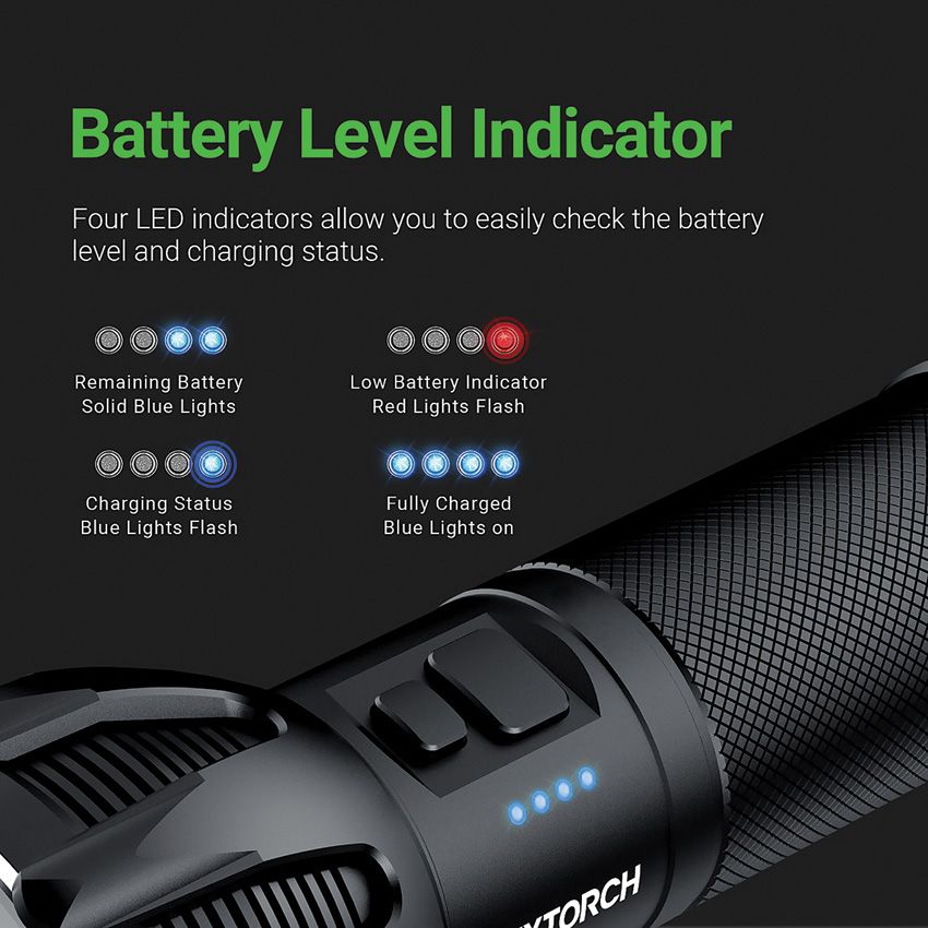 Nextorch Rechargeable LED Torch 2400 Lumens Black - Nextorch (image 5)