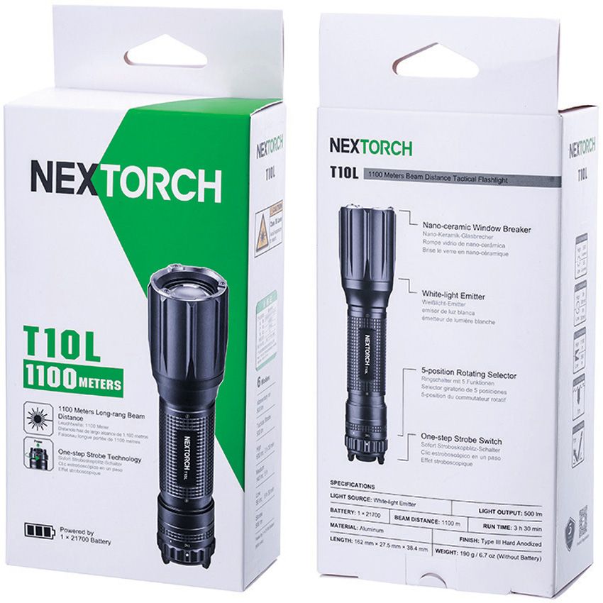 Nextorch Rechargeable LED Torch 500 Lumens Black - Nextorch (image 5)