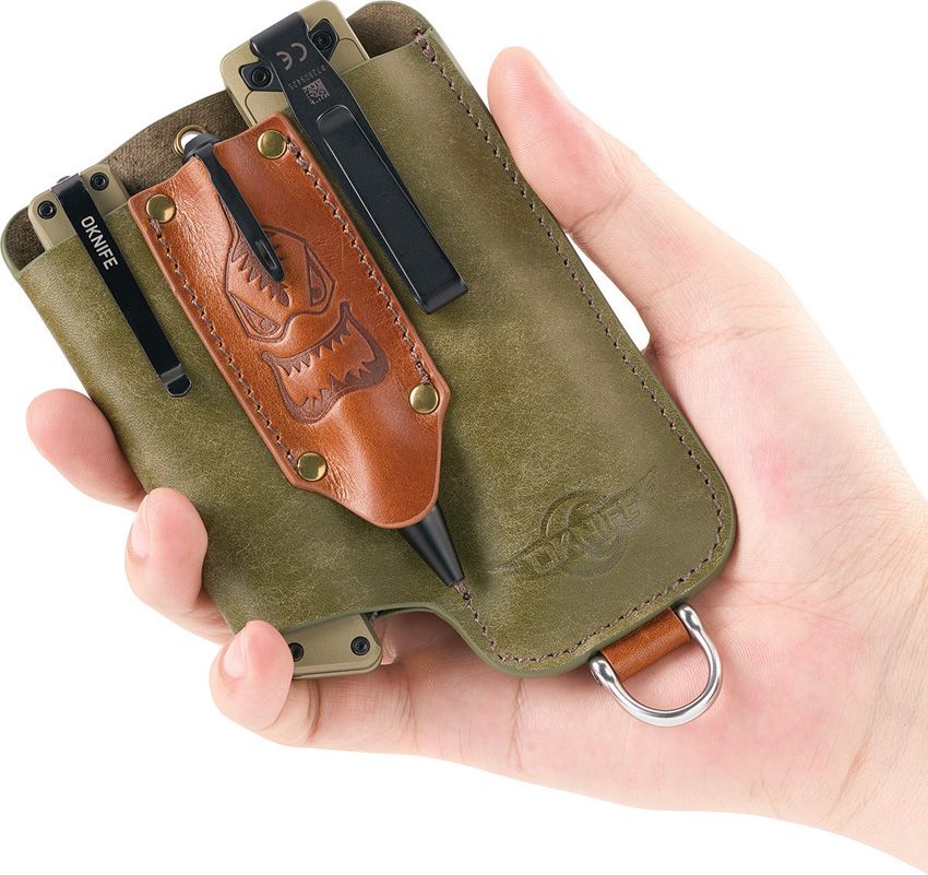 Oknife Knife Sheath & Accessory Green and brown - Oknife (image 3)