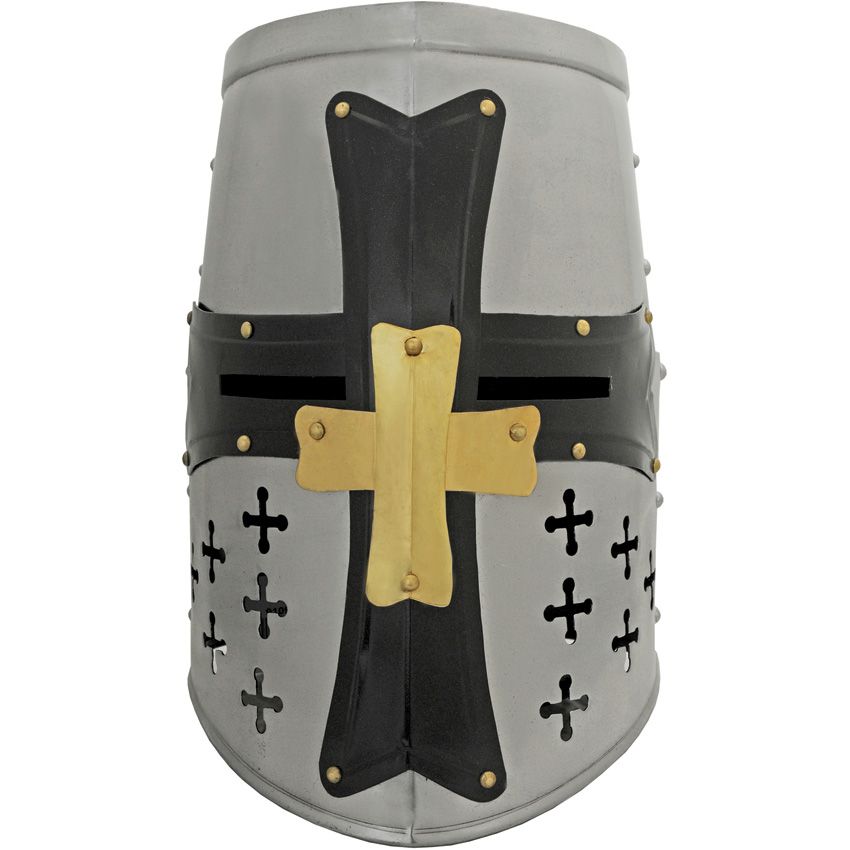 India Made Crusader Helmet Steel/Brass (2) - India Made (image 2)