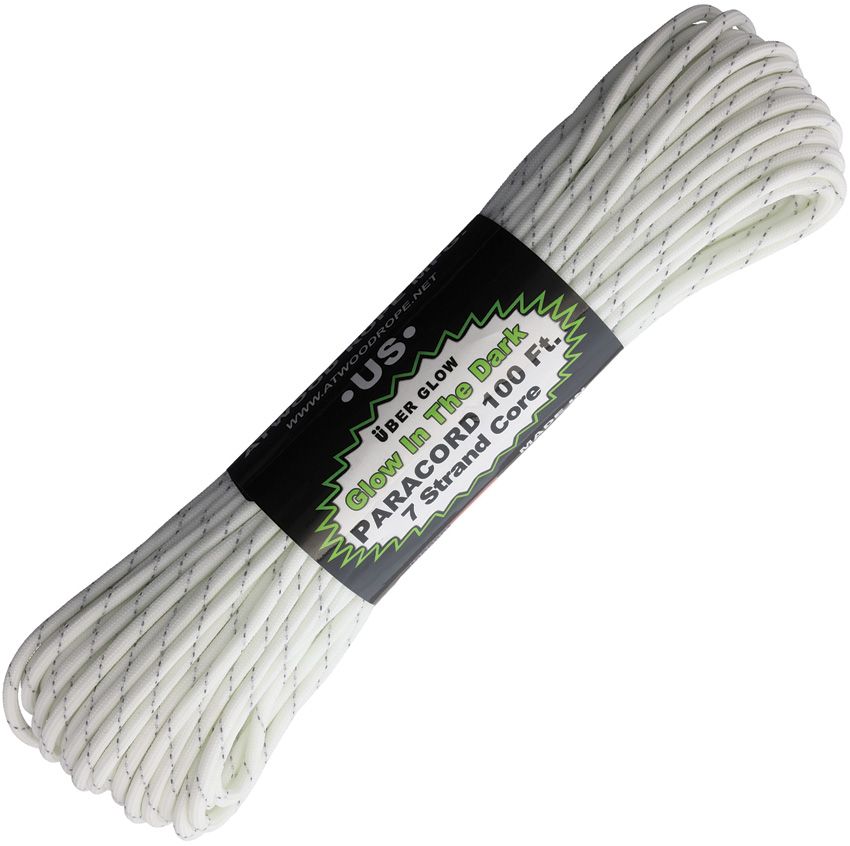 Outdoor Survival Gear - Atwood Rope MFG White with Uber Glow and refl White with Uber Glow and reflective strands - Atwood R
