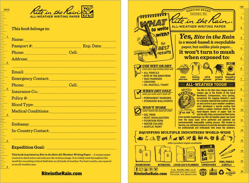 Rite in the Rain Portable Retractable Fish Ruler Yellow (Expedition - Rite in the Rain (image 4)