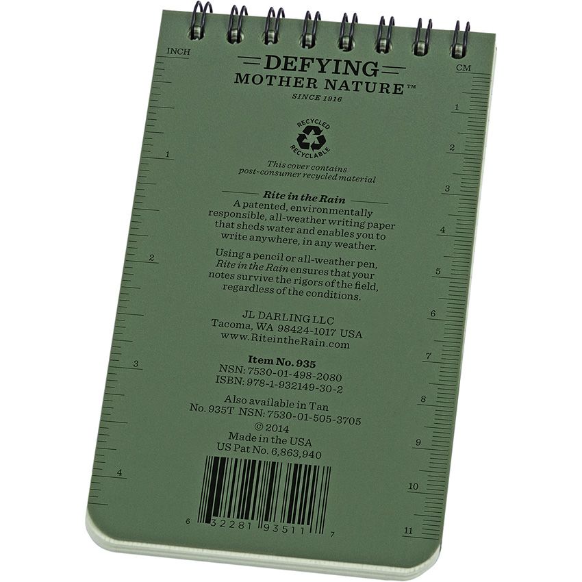 Rite in the Rain Spiral Notebook Green - Rite in the Rain (image 3)