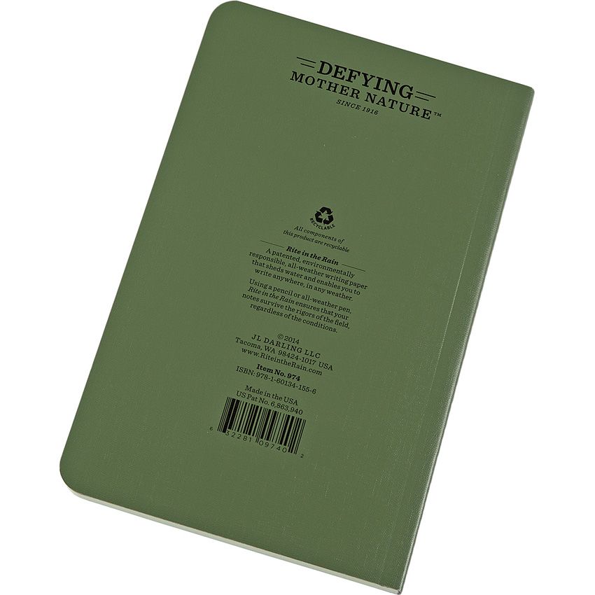 Rite in the Rain Bound Notebook Green - Rite in the Rain (image 2)