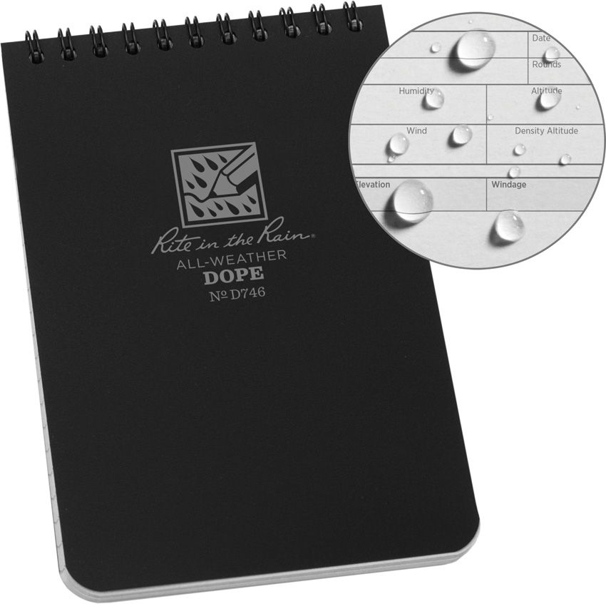 Portable Retractable Fish Ruler - Rite in the Rain Black Black - Rite in the Rain