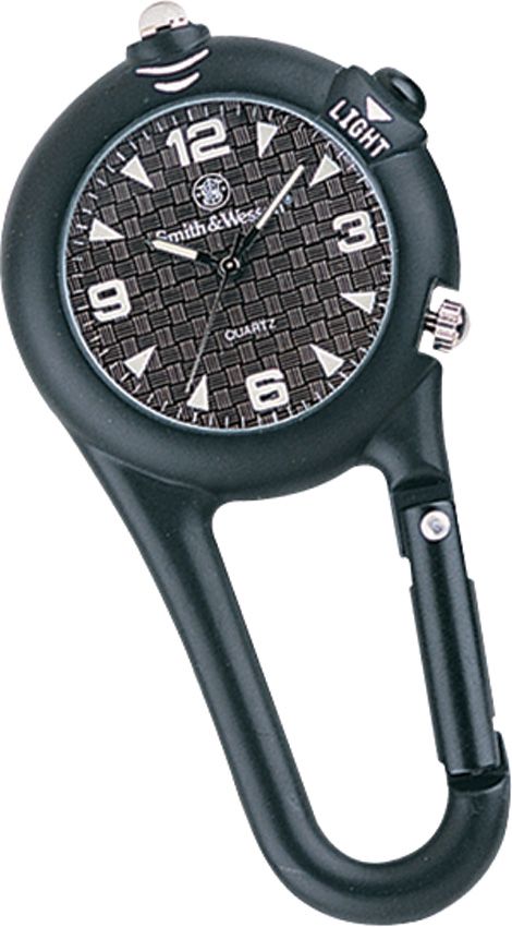 Clip-On Digital Watch Carabiner - Smith & Wesson Black Black - Smith & Wesson