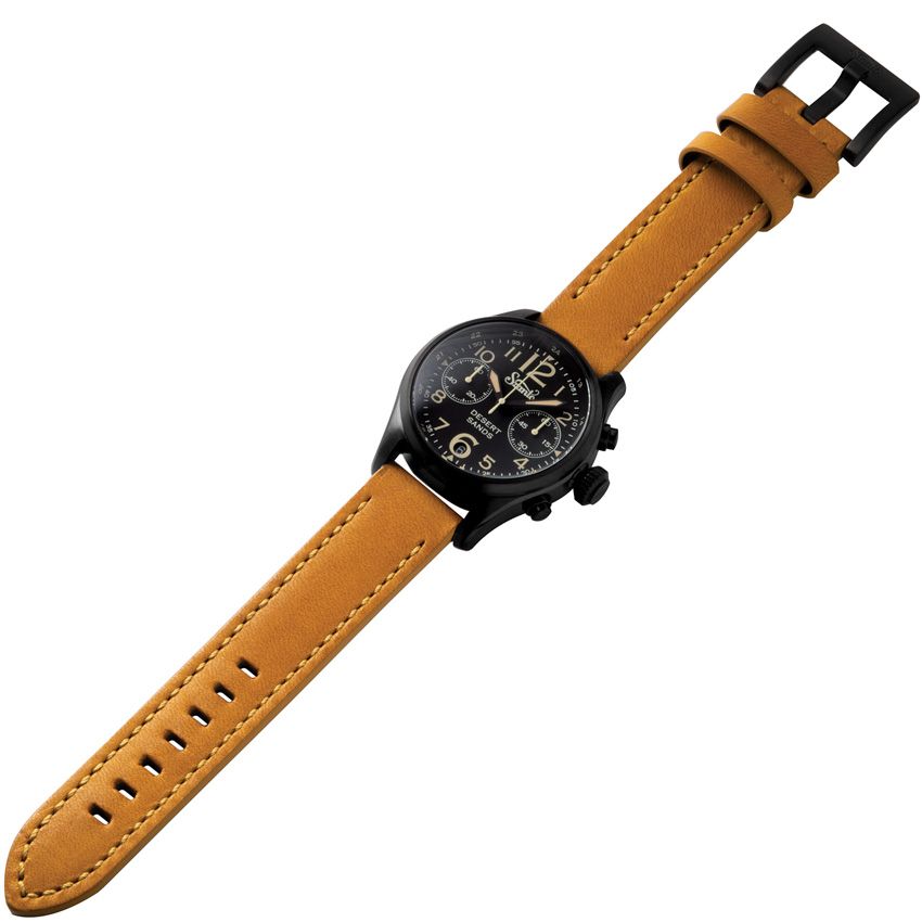 Time Concepts Lightweight Outdoor Watch Black, Tan - Time Concepts (image 2)