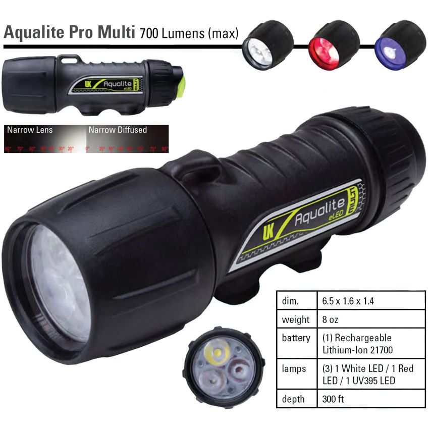 Underwater Kinetics Rechargeable LED Torch 700 Lumens Black - Underwater Kinetics (image 2)