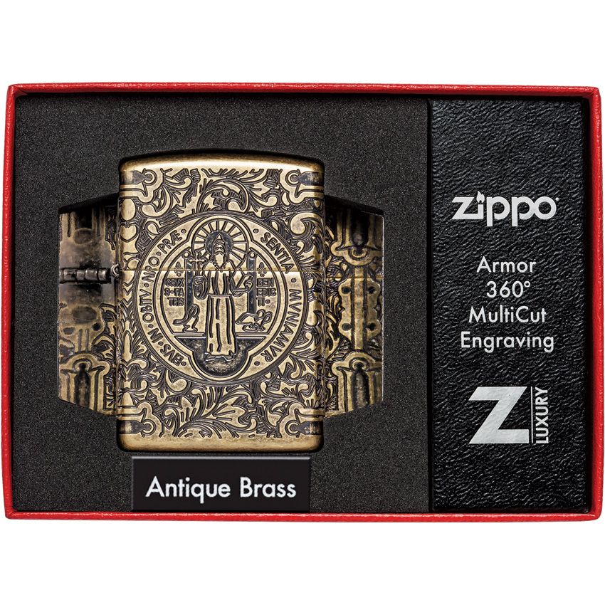Zippo Benedict Design Antique Brass - Zippo (image 3)