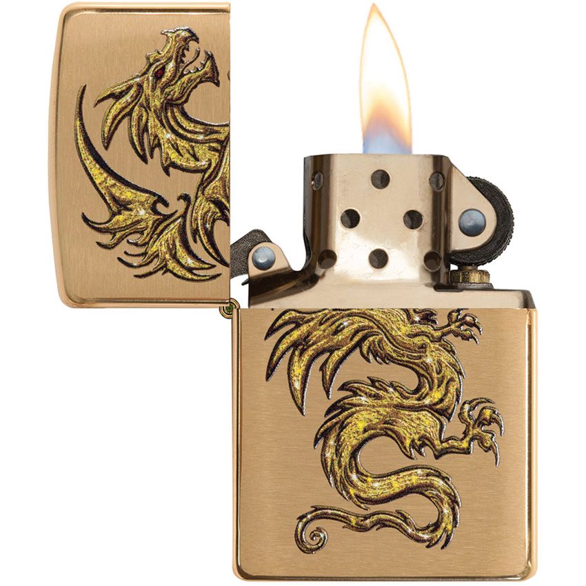 Zippo Dragon Lighter Brushed Brass - Zippo (image 2)