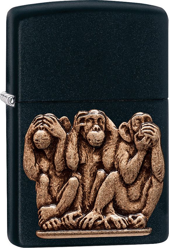 Zippo-Style Lighter Bronze - Zippo Black Matte Black Matte - Zippo