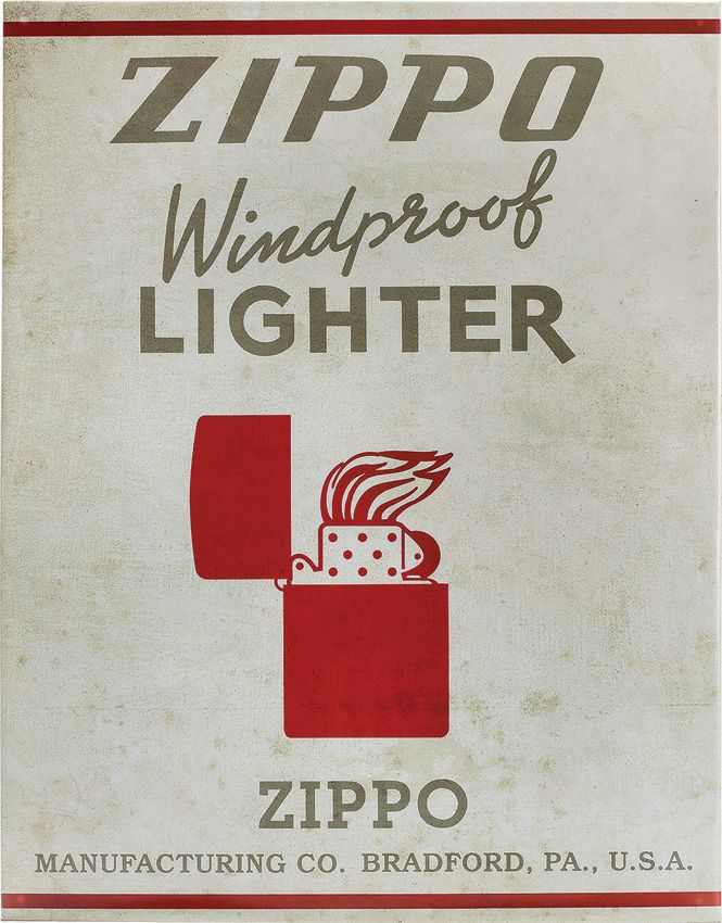 Nostalgic Embossed Tin Wall Sign - Zippo - Zippo