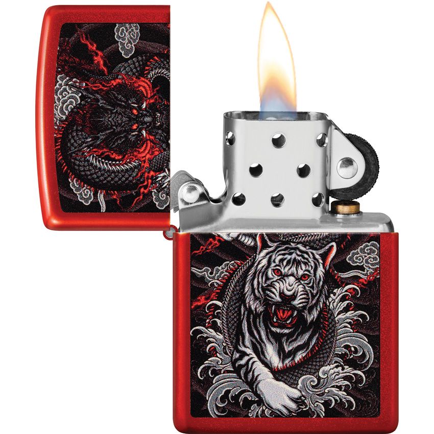 Zippo Tiger Lighter Metallic Red - Zippo (image 3)