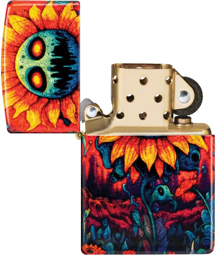 Zippo Sunflower Lighter Tumbled Brass - Zippo (image 4)