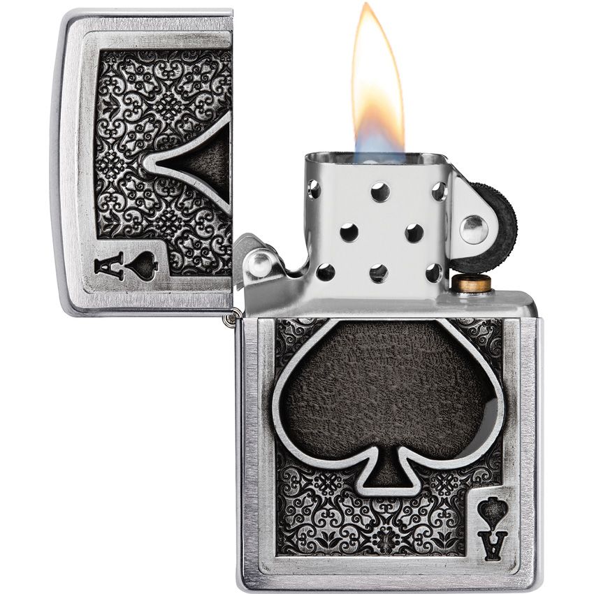 Zippo Emblem Lighter Brushed Chrome (2) - Zippo (image 3)