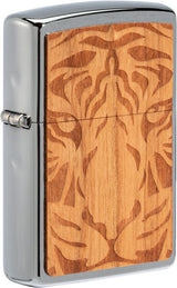 Decorative Lighter - Zippo Cherry wood, Brushed Chrome Cherry wood, Brushed Chrome - Zippo