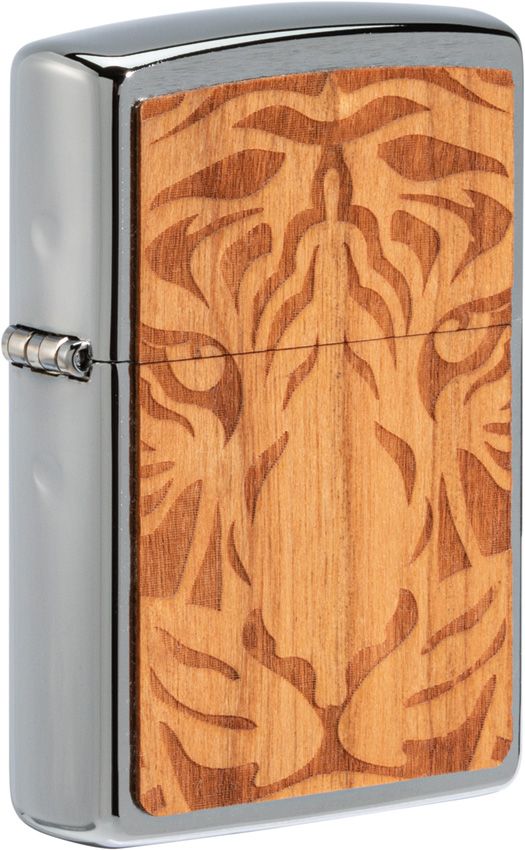 Decorative Lighter - Zippo Cherry wood, Brushed Chrome Cherry wood, Brushed Chrome - Zippo