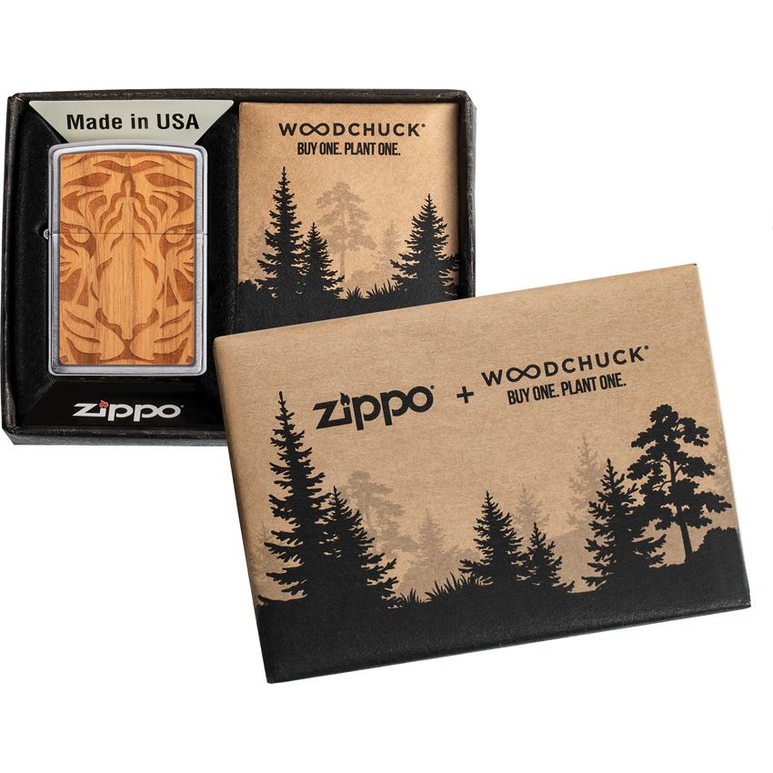 Zippo Decorative Lighter Cherry wood, Brushed Chrome - Zippo (image 3)