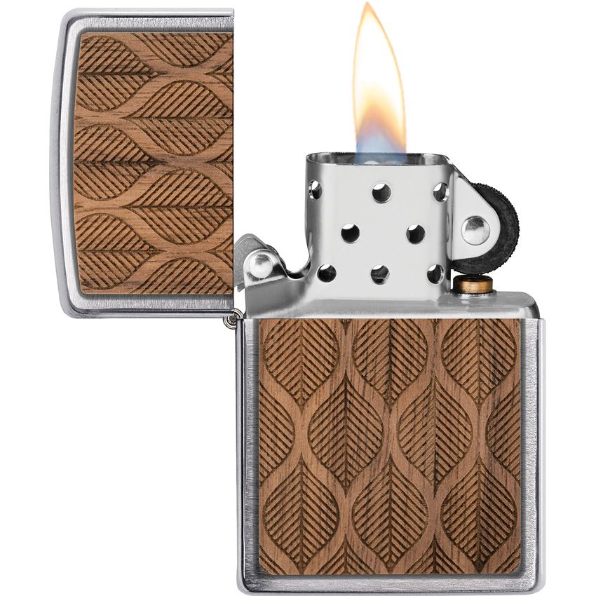 Zippo Decorative Lighter Brushed Chrome / Walnut Wood - Zippo (image 4)