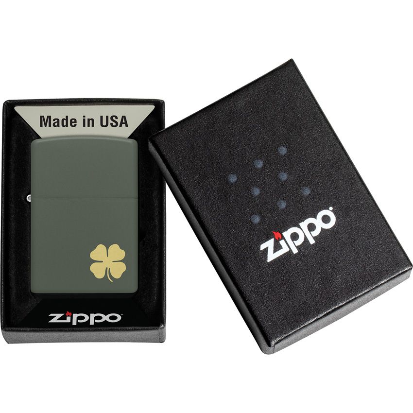 Zippo Clover Lighter Green Matte - Zippo (image 3)