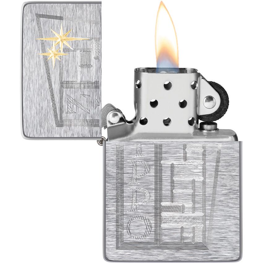 Zippo Design Lighter Brushed Chrome (2) - Zippo (image 2)