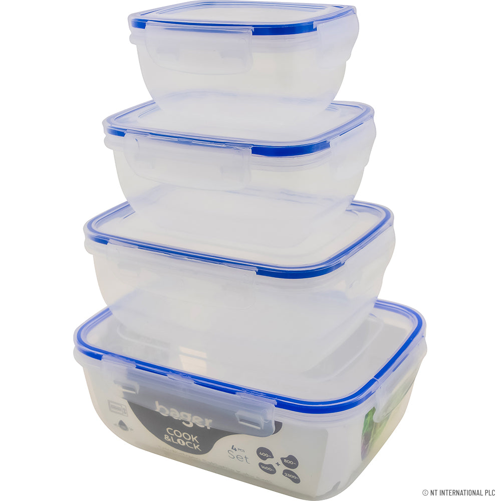 4pc Sealed Container - Rectangular