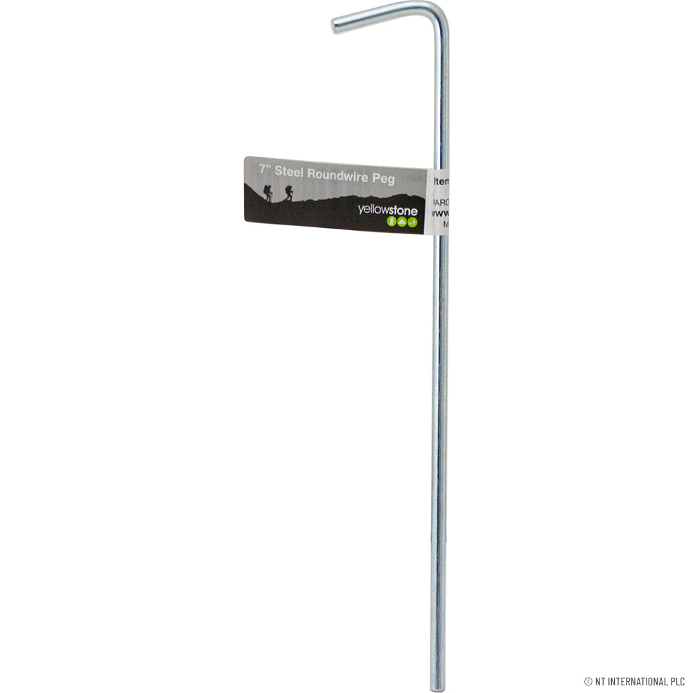 100 Pk - 7” Steel Roundwire Peg -Silver