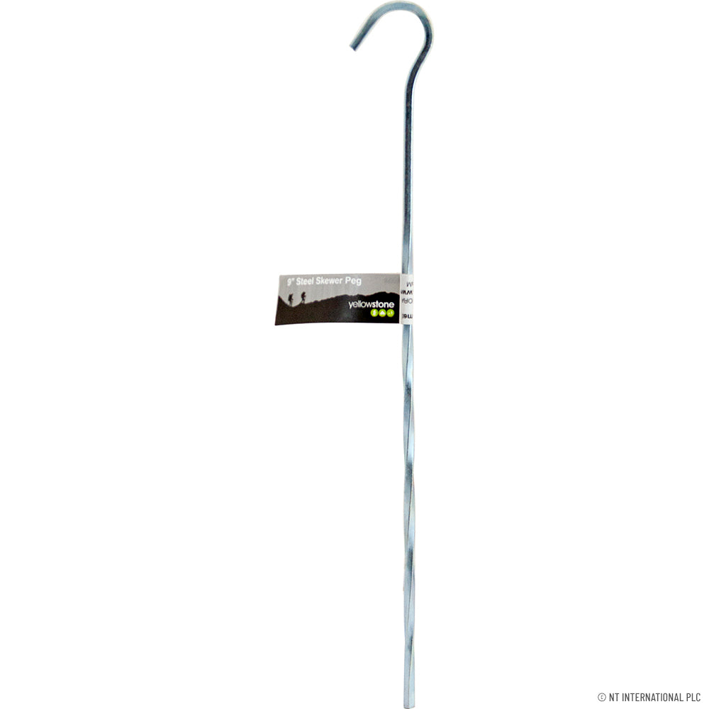 100 Pk - 9” Steel Skewer Peg -Silver