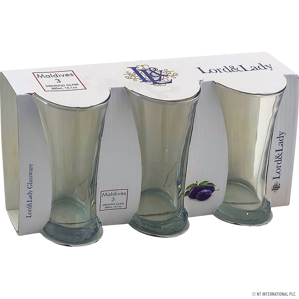 Peak Kit 3pc Glass Tumbler - Maldives 300ml TNV011-3 - Peak Kit