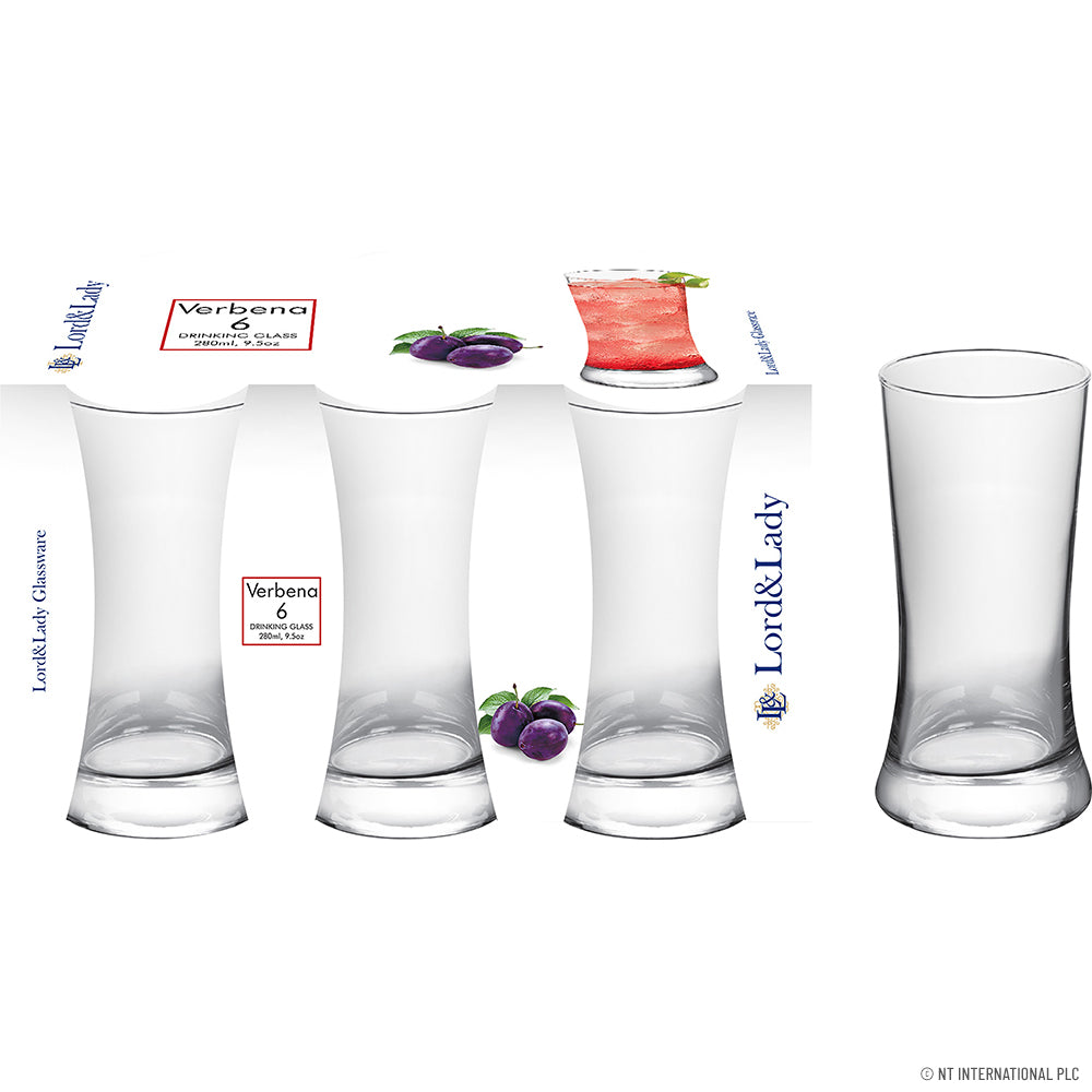 6pc Glass Tumbler - Verbena 280ml TNV024