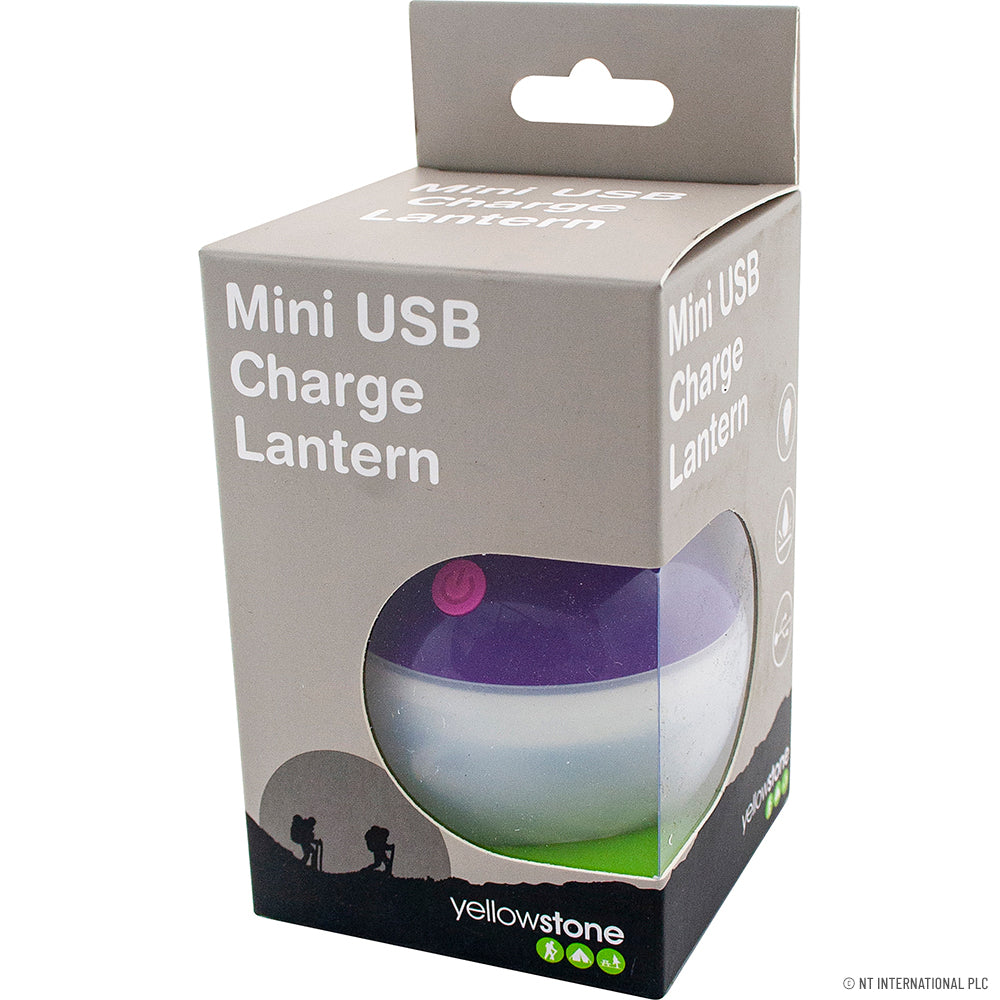 MIni Showerproof Charge Lantern - Purple & Wh
