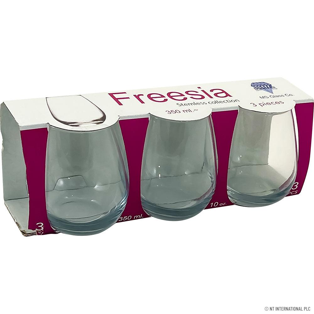 3pc Glass Tumbler - Freesia - 350ml