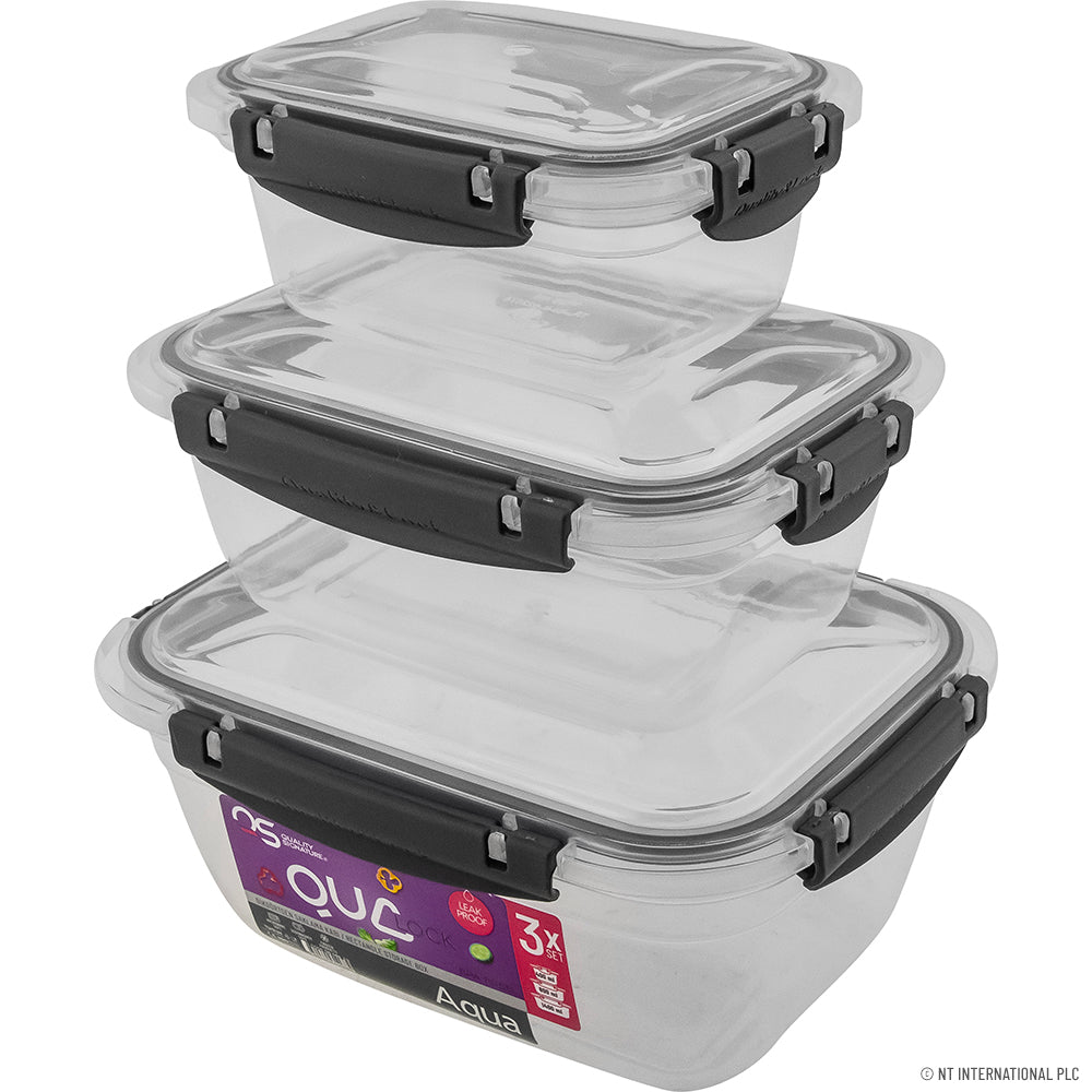 RECTANGLE LEAKPROOF 3 PCS STORAGE BOX SET (4