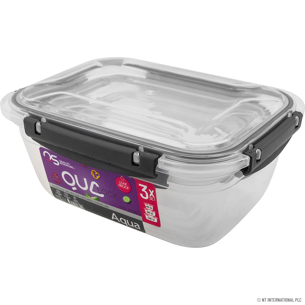 RECTANGLE LEAKPROOF 3 PCS STORAGE BOX SET (4