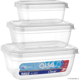 Peak Kit 3pcs Qua Clear Rectangle Storage Box (400-800 - Peak Kit