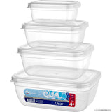 3pcs Qua Clear Rectangle Storage Box (400-800