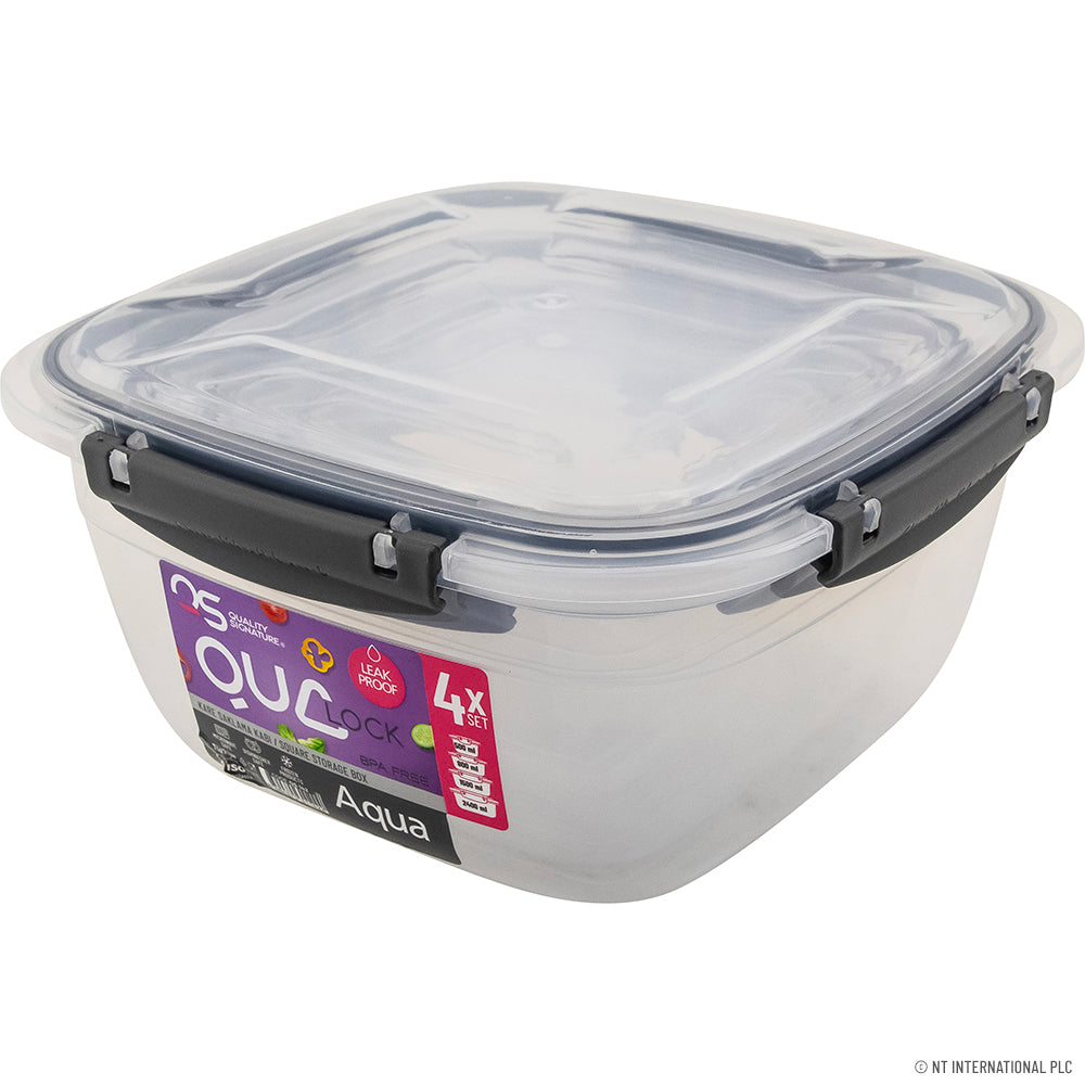 SQUARE LEAKPROOF 4 PCS STORAGE BOX SET (500-9
