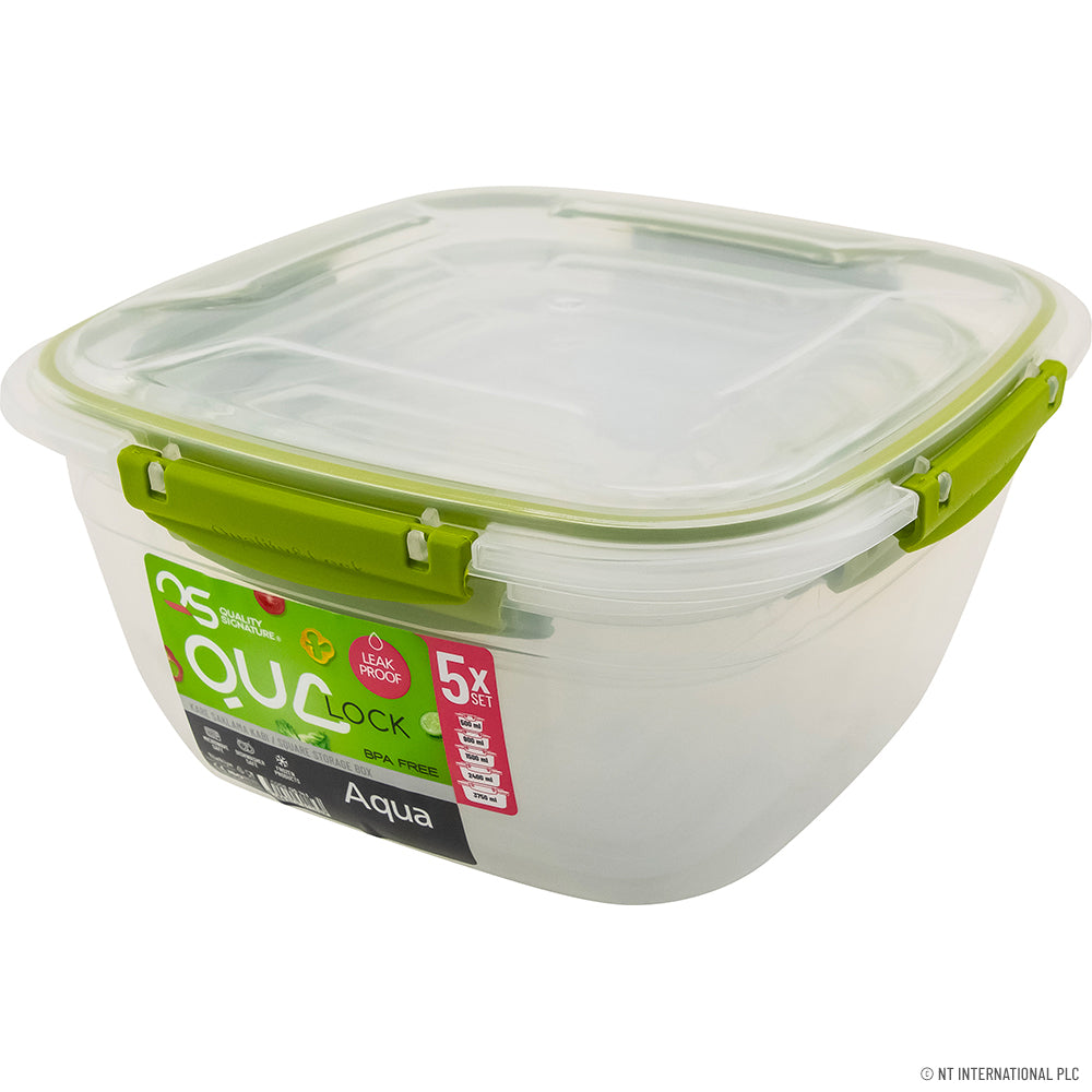 SQUARE LEAKPROOF 5 PCS STORAGE BOX SET (500-9