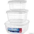 QUA CLEAR SQUARE 3 PCS STORAGE BOX SET (500-9