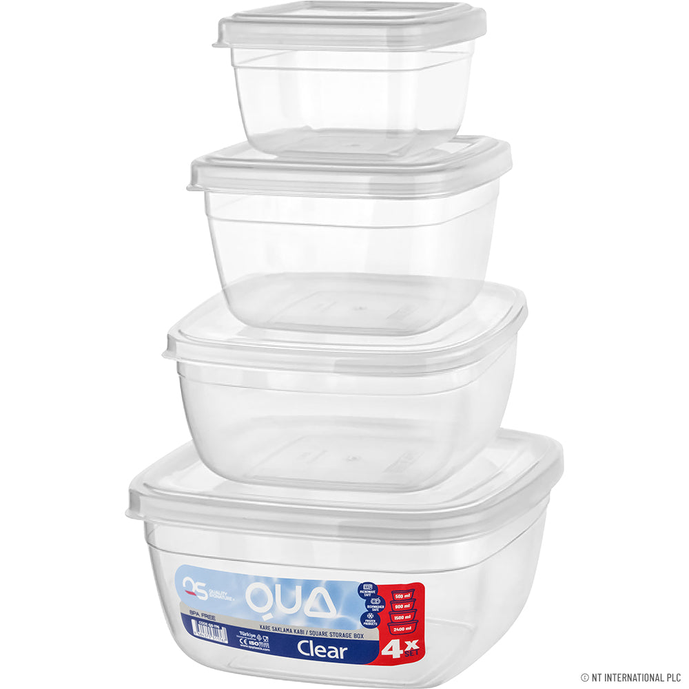 Peak Kit QUA CLEAR SQUARE 4 PCS STORAGE BOX SET (500-9 - Peak Kit